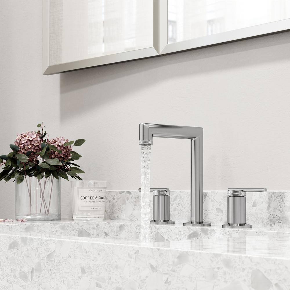 Sterling 7" Brushed Nickel Two Handle Widespread Bathroom Faucet