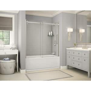 MAAX Utile Metro 32 in. x 60 in. x 81 in. Bath and Shower Combo in Thunder  Grey, New Town Right Drain, Halo Door Matte Black 106913-301-019-107 - The  Home Depot