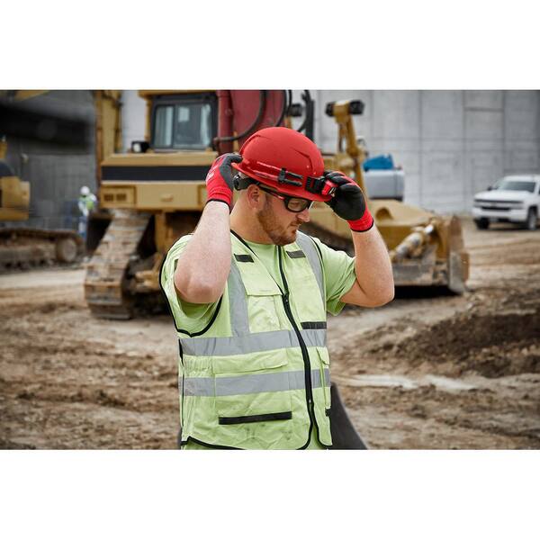 Milwaukee BOLT White Type 1 Class C Front Brim Vented Hard Hat with 4 Point Ratcheting Suspension with Dual Coat Lens Eye Visor