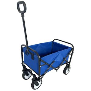 150 lbs. Capacity 1.73 cu. ft. Folding Fabric Utility Wagon Beach Serving Shopping Trolley Garden Cart, Blue