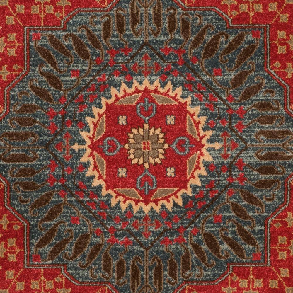 Navy and Red Synthetic Rectangular Persian Style Area Rug