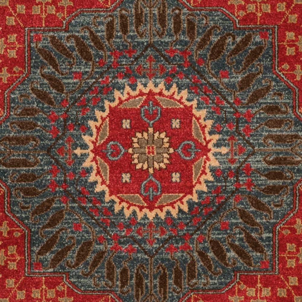 Rectangular Red 9' x 12' Easy Care Synthetic Rug