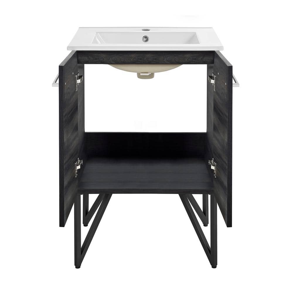 Annecy 24" Black Walnut Freestanding Bathroom Vanity