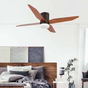 52 in. Indoor Low Profile LED Indoor Bronze Ceiling Fan with Light Kit and Remote Control