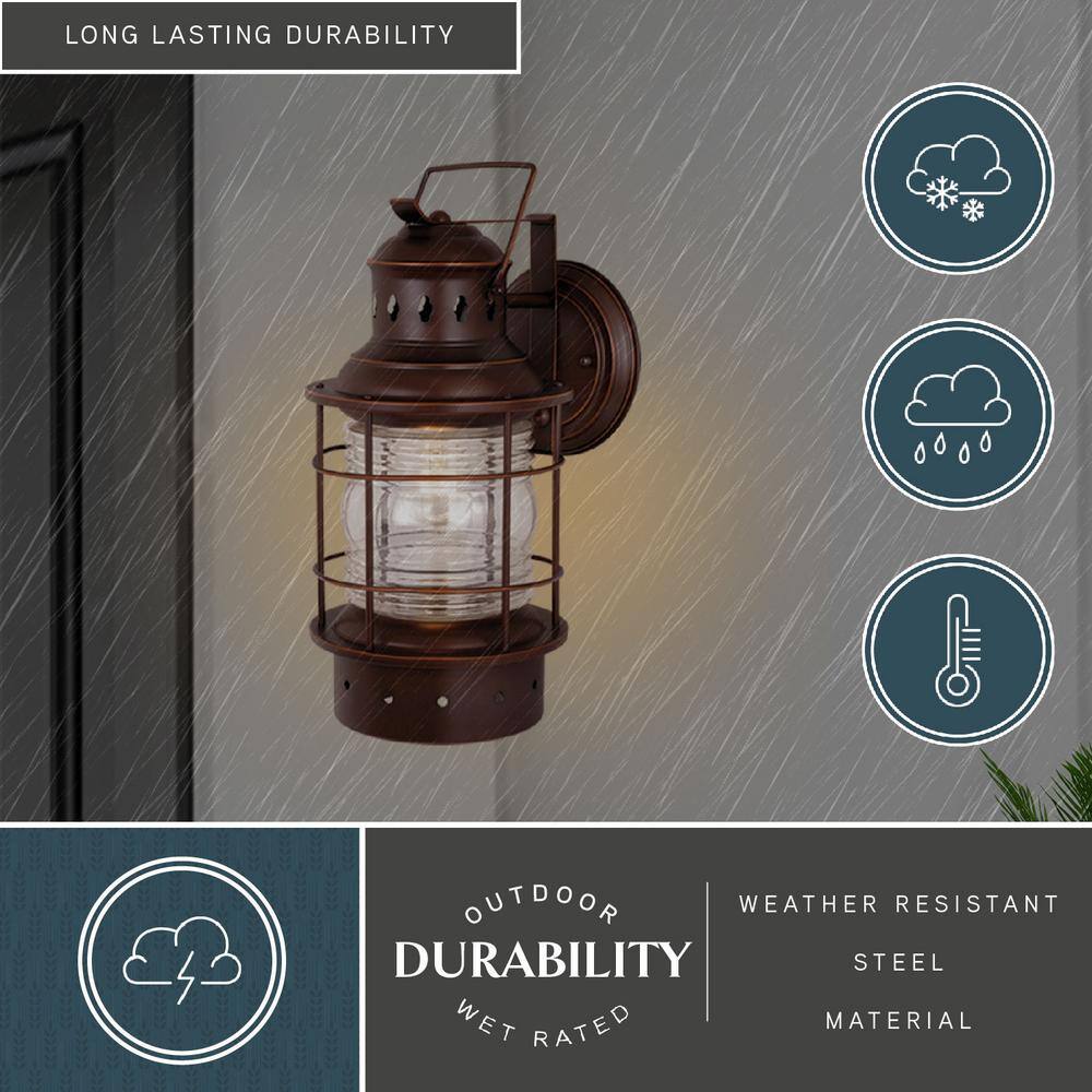 Hyannis 18" Traditional Nautical Bronze Sconce with Clear Glass