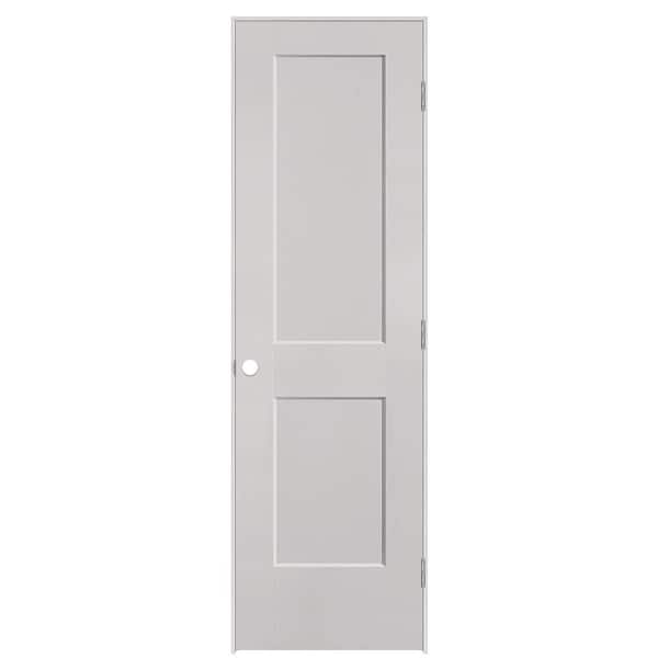 Masonite 24 in. x 80 in. 2-Panel Logan Left-Hand Solid Core Silver Bullet Molded Composite Single Prehung Interior Door