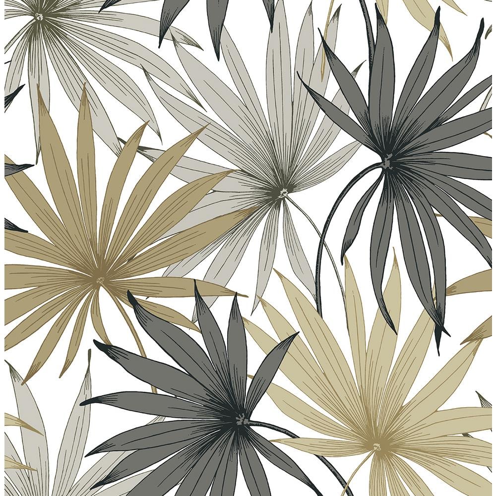 30.75 sq. ft. Luxe Haven Harbor Grey & Khaki Tropic Palm Toss Vinyl Peel and Stick Wallpaper Roll price history on PriceWatchPro