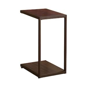 Stylish Brown Rectangular Wooden Snack Table