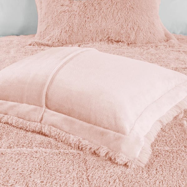 Cute Pink Shaggy Plush Comforter Cover Set,Ultra Soft Faux Fur Duvet Cover  Bedding Sets Queen 3 Pieces with Pillow Cases, Pink Fluffy Bed Sets Zipper  Closure (Pink, Queen) : : Home