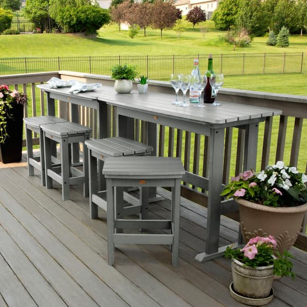 Highwood Lehigh Coastal Teak 6-Piece Plastic Rectangular Outdoor Dining Set
