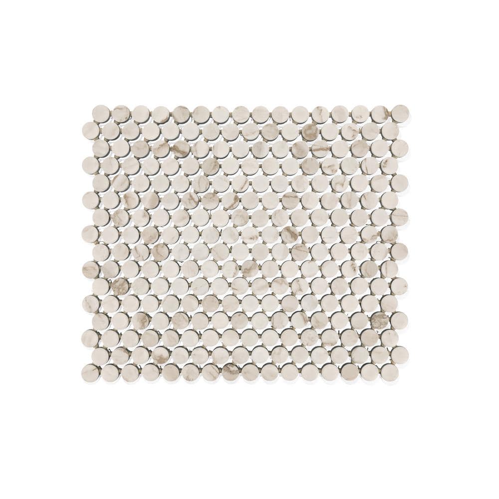 EpicClean Milton Diamond Matte 13 in. x 11 in. Glazed Ceramic Penny Round Mosaic Tile (1.06 sq. ft./Each) price history on PriceWatchPro