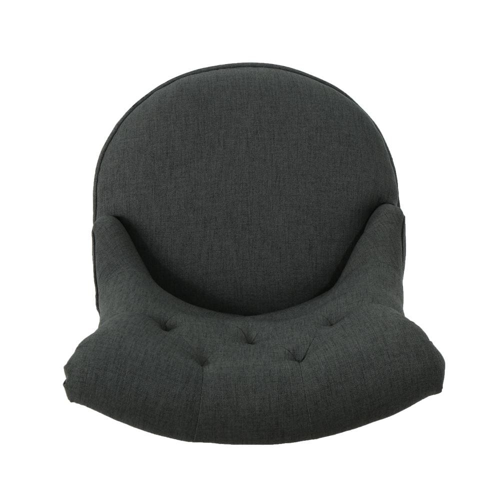 Grayson Modern Swivel Desk Chair in Dark Gray with Wood Accents