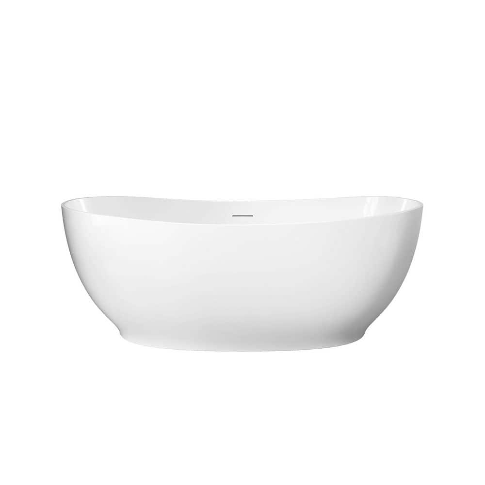 Marcona 67 in. x 31.5 in. Acrylic Freestanding Flatbottom Double Ended Soaking Bathtub in White price history on PriceWatchPro