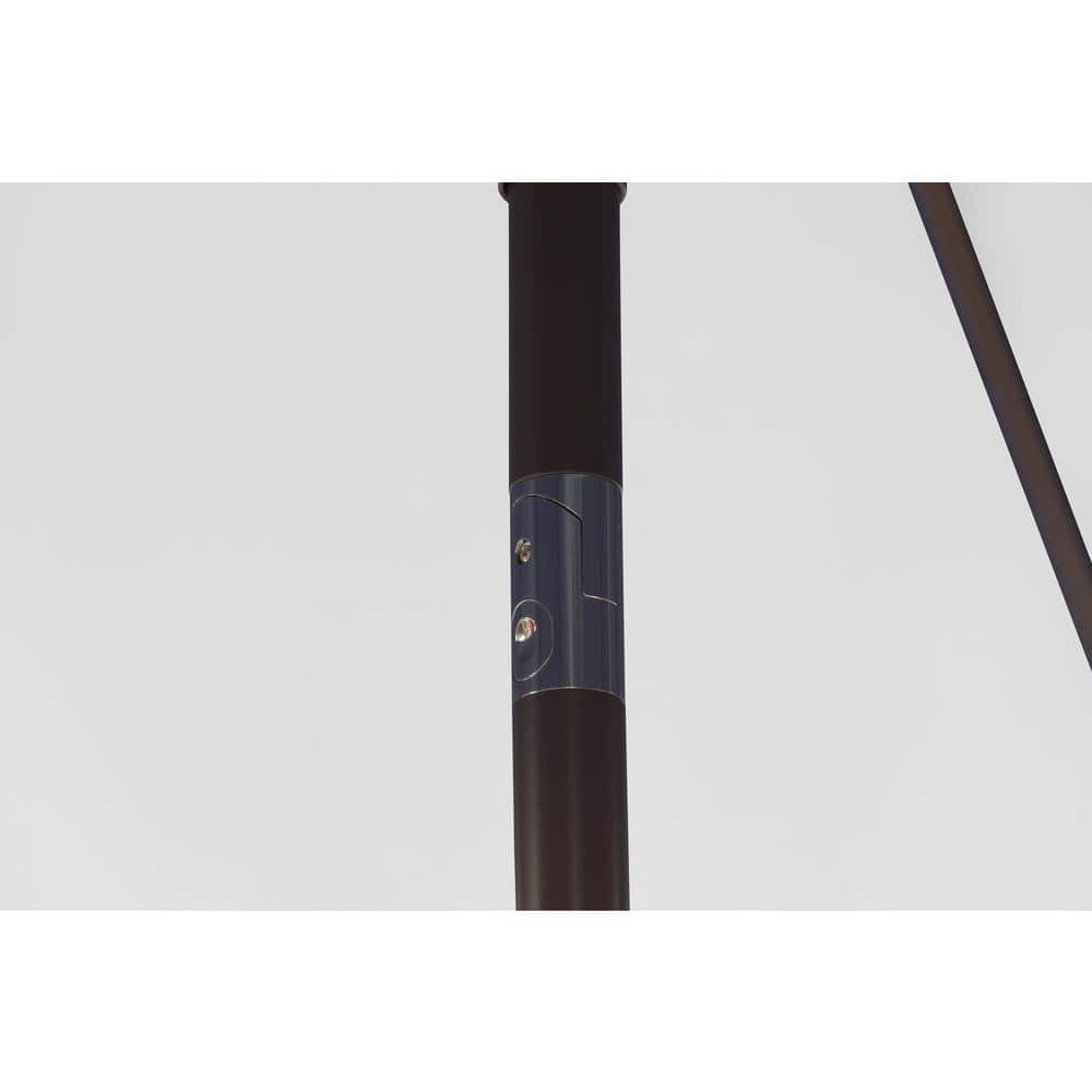White 9 Ft Steel Outdoor Patio Umbrella with Black Base
