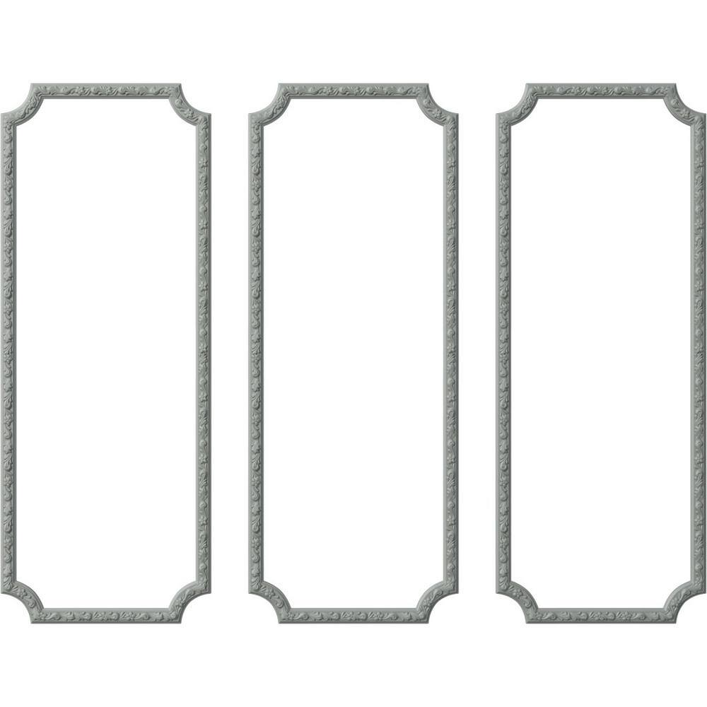 Sussex Floral Gray Polyurethane Triple Panel Moulding Kit