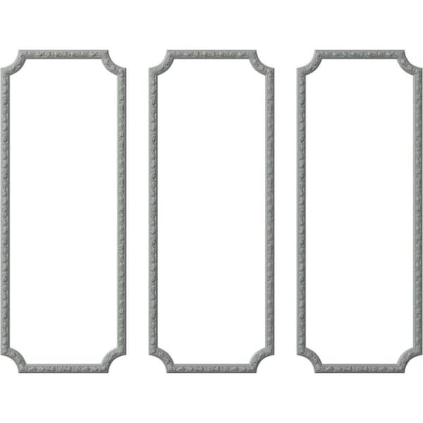 Ekena Millwork 14 Sq. Ft. Unfinished Polyurethane Sussex Floral Panel Moulding Kit (Triple Panel)