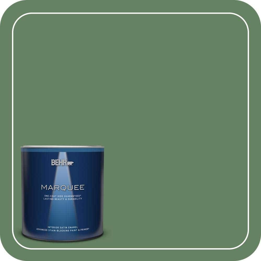 BEHR MARQUEE 1 qt. #S400-6 Tuscan Herbs One-Coat Hide Satin Enamel Interior  Paint \u0026 Primer 745304 - The Home Depot, image size:1000x1000