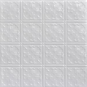 Florentine White 2 ft. x 2 ft. Decorative Nail Up Tin Ceiling Tile (48 sq. ft./Case)