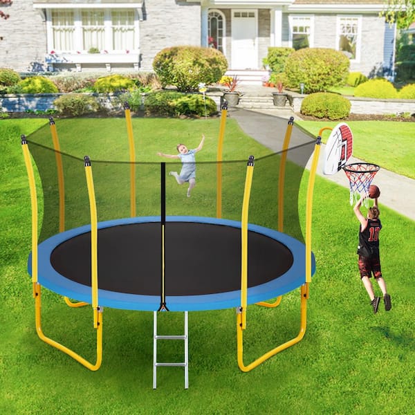 12 ft. Trampoline for Kids with Safety Enclosure Net AL-SW000050AAL - The Home  Depot
