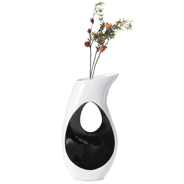 Uniquewise White Large Unique Shaped Modern Floor Vase