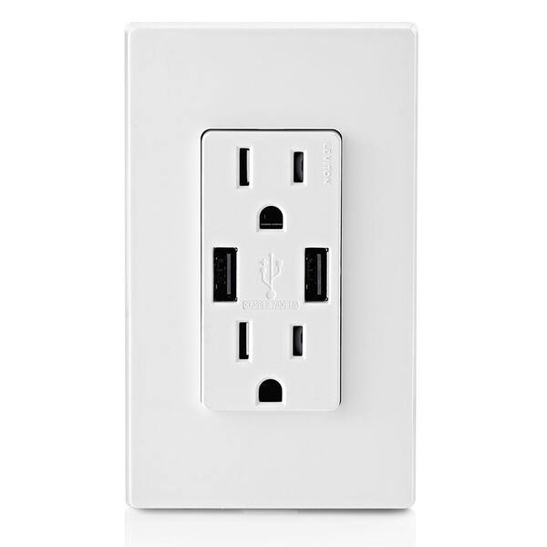 Dual-USB 3.0 Wall Socket Charger AC Power Receptacle Outlet Plate Panel