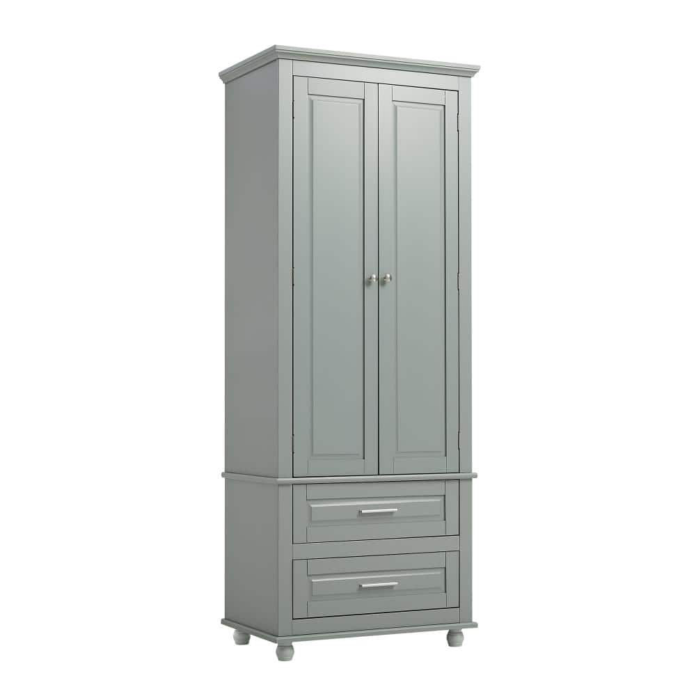 "62.5""H Gray Tall Bathroom Storage Cabinet with Three Drawers, Fit Any Home Space" price history on PriceWatchPro