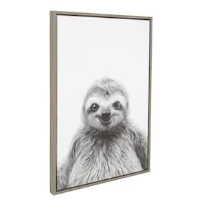 33 in. x 23 in. "Sloth" by Tai Prints Framed Canvas Wall Art