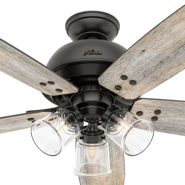 Hunter Deermont 52 In Led Indoor Noble Bronze Ceiling Fan With Light And Remote Control 50499 Led Indoor Noble Bronze Ceiling Fan, What Size Ceiling Fan For Room 10 215 Ft