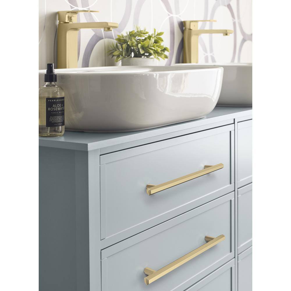 Golden Champagne Modern Bar Cabinet Pull with Mounting Hardware