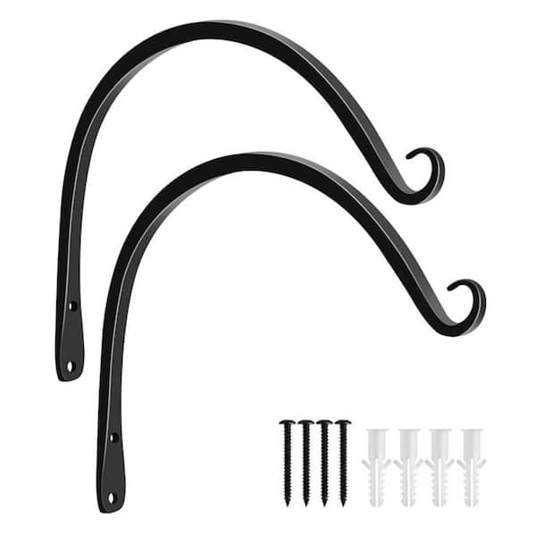 8 in. Iron 44 lb. Load Capacity Rust-Resistant C-shaped Wall-Mounted Hooks 2-Pack