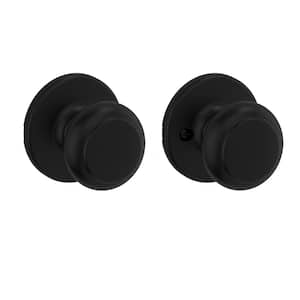 Cove Matte Black Passage Door Knob for Hall or Closet featuring Microban Technology