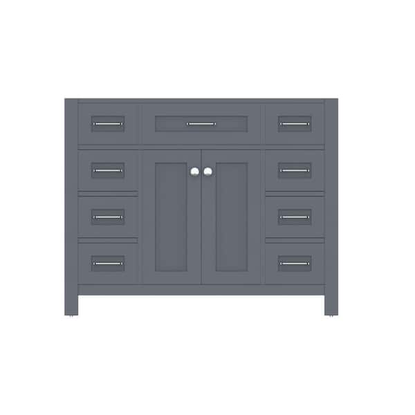 Alya Bath Norwalk 41 in. W x 21.5 in. D x 33.45 in. H Bath Vanity Cabinet without Top in Gray