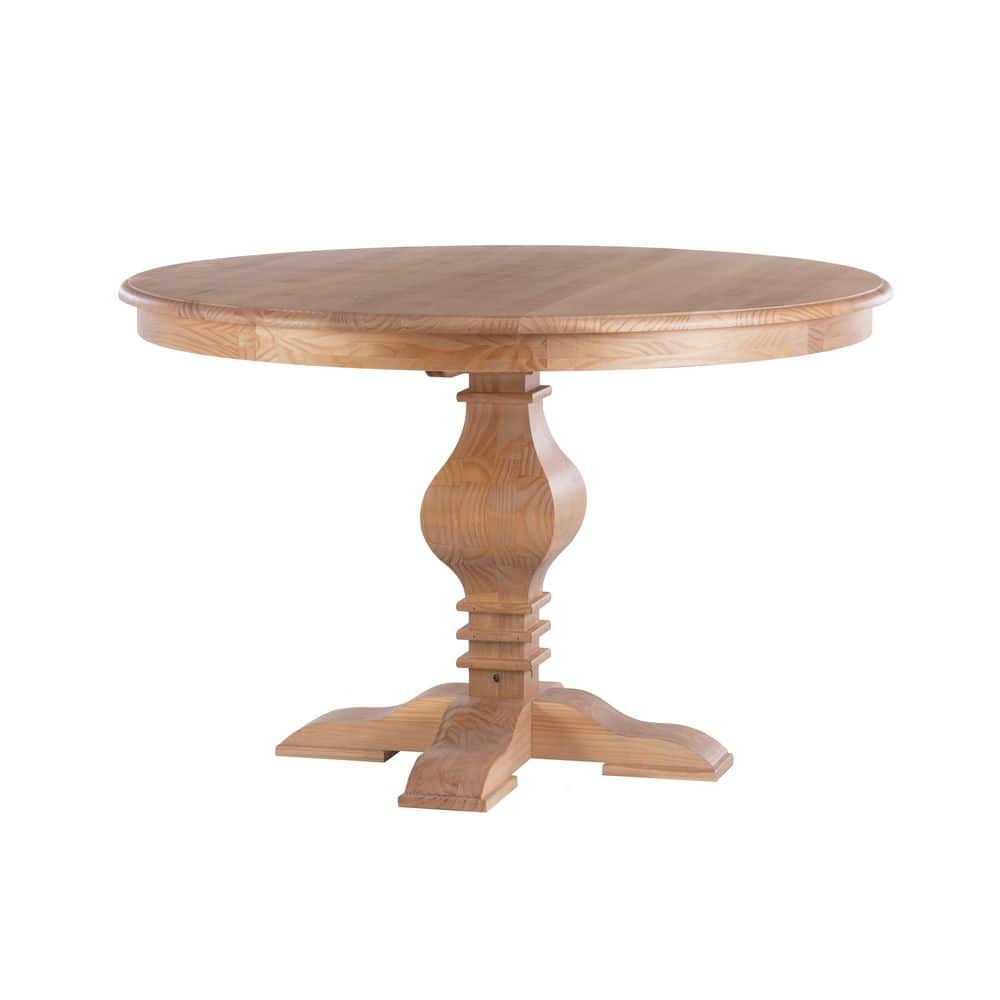 Linon Home Decor Reeser Natural Brown Wood top 48 W in. Round Pedestal
