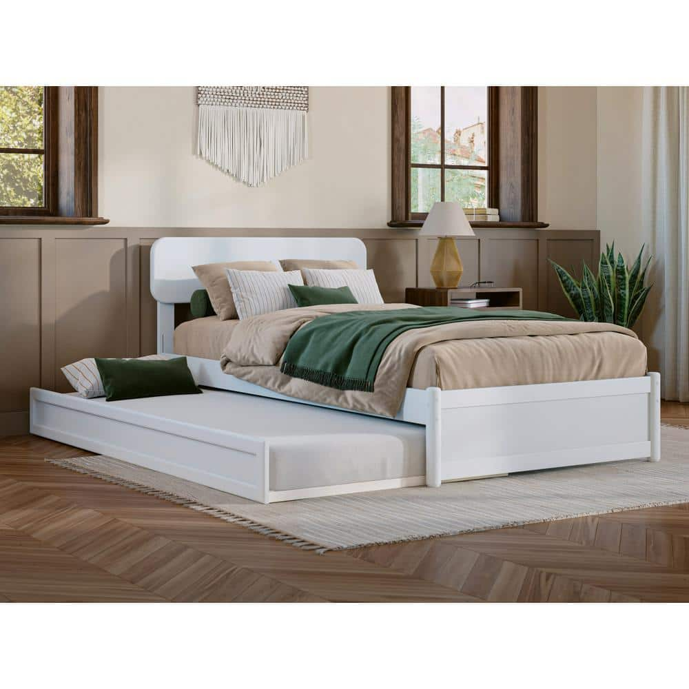 Afi Capri White Solid Wood Frame Twin Xl Platform Bed With Panel 