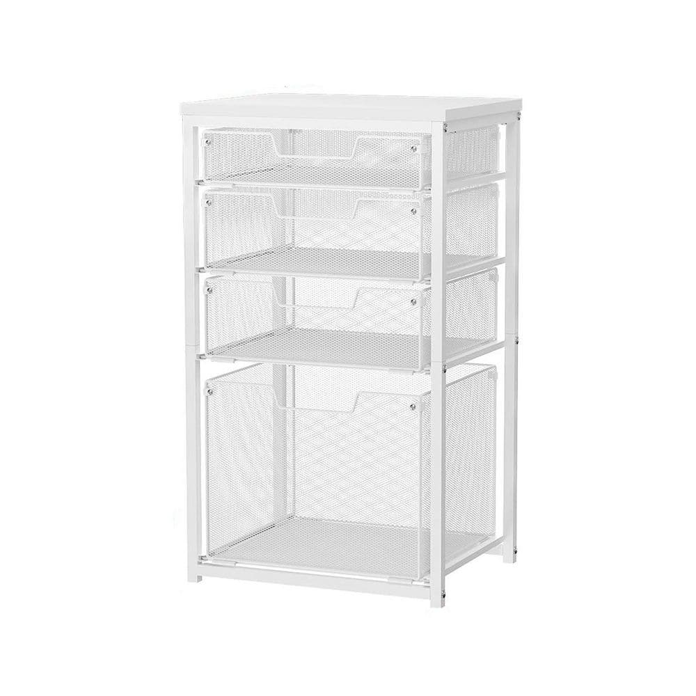 4 Drawer Rolling File Cart 11.5D x 15W x 25.6H Filing Cabinet with Hanging File Organizer Wheels White product image for price tracking