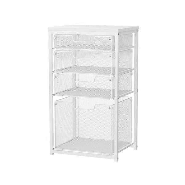 Ahfiwaso 4 Drawer Rolling File Cart 11.5D x 15W x 25.6H Filing Cabinet with Hanging File Organizer Wheels White