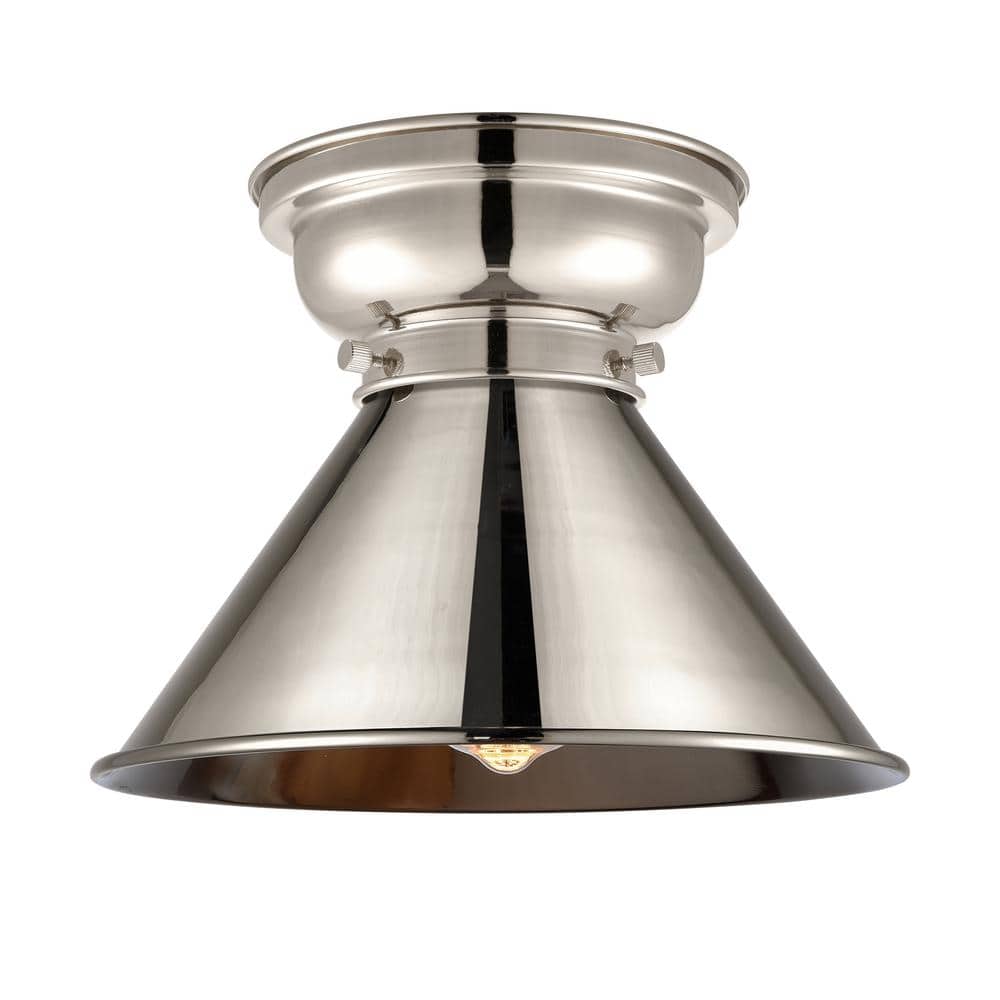 Polished Nickel 10'' Glass Flush Mount Ceiling Light