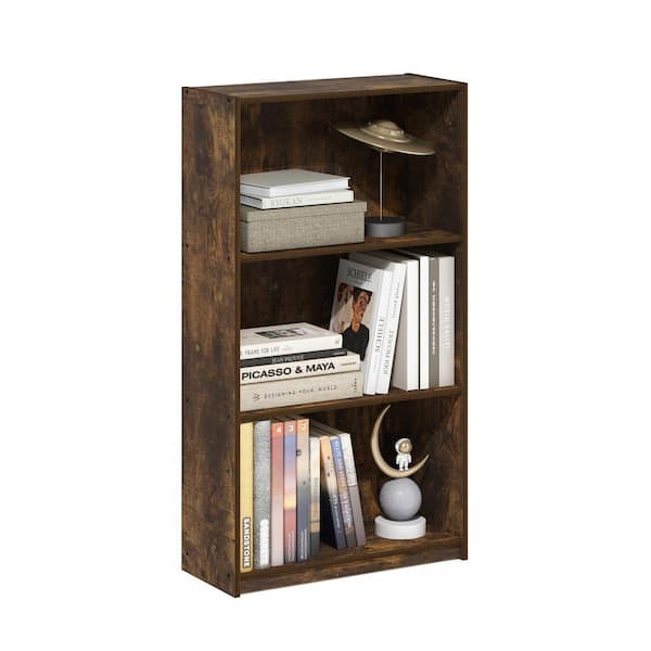 Furinno 39.5 in. Amber Pine Wood 3-shelf Standard Bookcase with