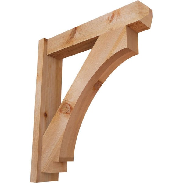 Ekena Millwork 6 in. x 32 in. x 28 in. Western Red Cedar Imperial Craftsman Rough Sawn Outlooker