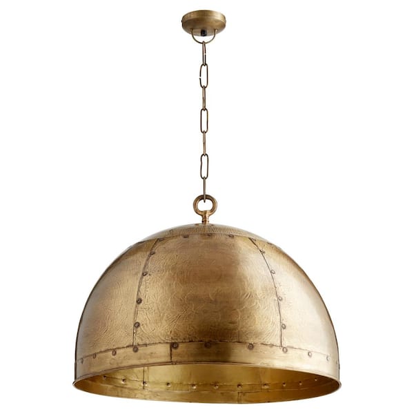 Artisan 14 in. 1-Light Dome Artisan Aged Brass