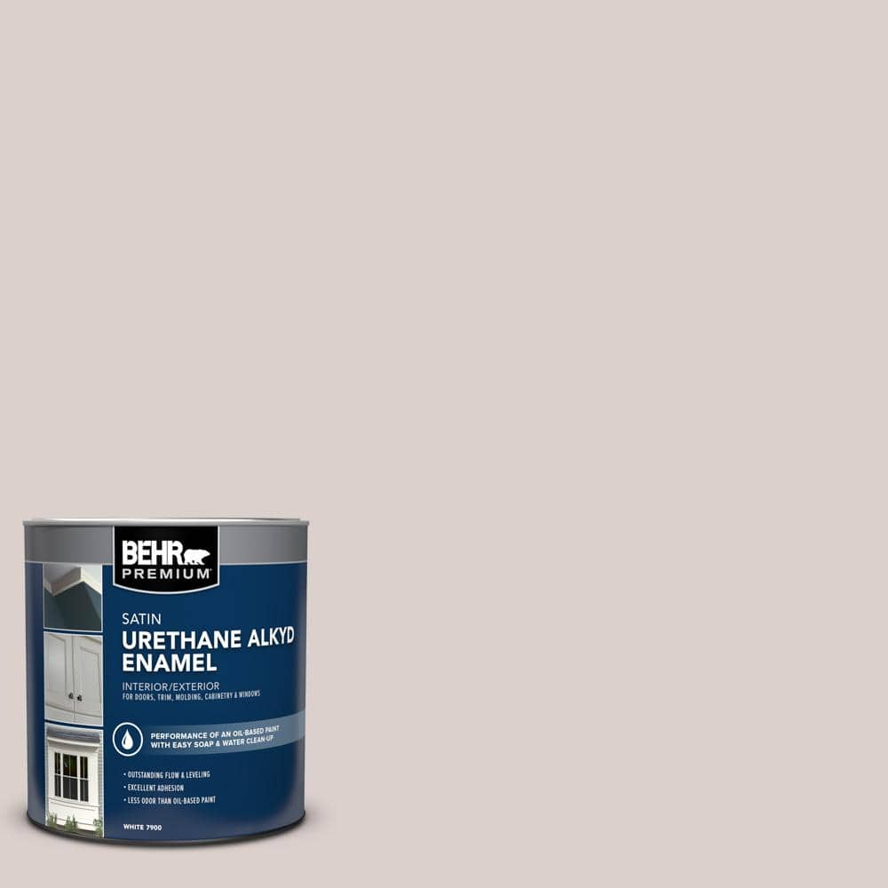 BEHR PREMIUM 1 qt. #N130-1 Pearls and Lace Satin Enamel Urethane Alkyd  Interior/Exterior Paint 790004 - The Home Depot