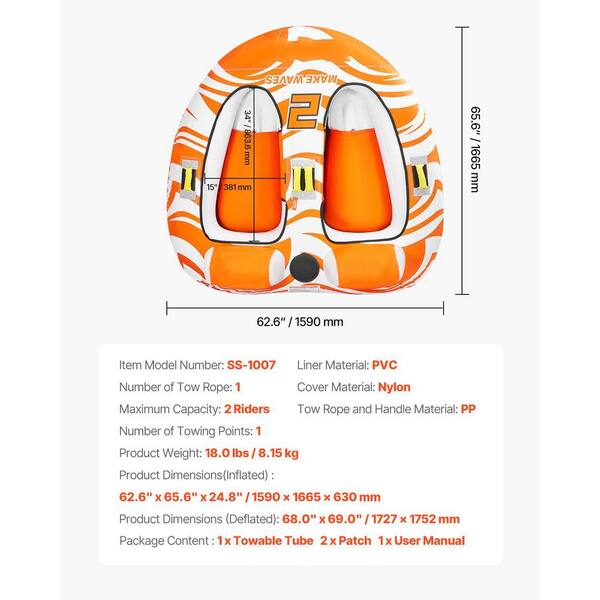SKYSHALO Towable Tubes for Boating 2 Person, Inflatable Boat Tubes