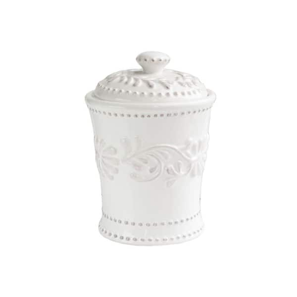 American Atelier 3-Piece Bianca Leaf Ceramic Canister Set with