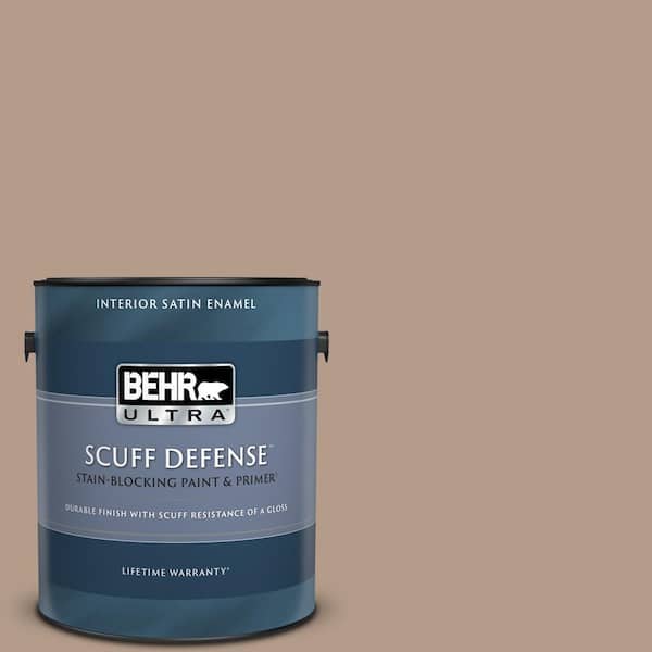 BEHR ULTRA 1 gal. #PMD-77 Rich Taupe Extra Durable Satin Enamel Interior Paint & Primer