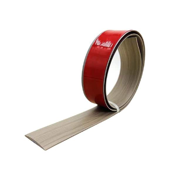 Wellco 1.5 in. x 3.2 ft. Grey Grain Floor Transition Strip Self Adhesive For Floor Tiles, Carpet Threshold Transition
