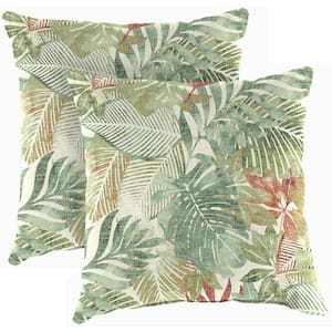 18 in. L x 18 in. W x 4 in. T Outdoor Throw Pillow in Wesley Almond (2-Pack)