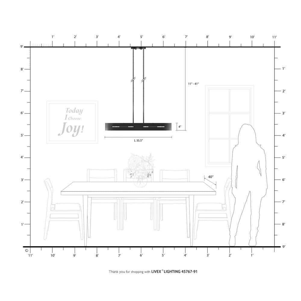Brushed Nickel 4-Light Linear Chandelier with Medium Bulb Base