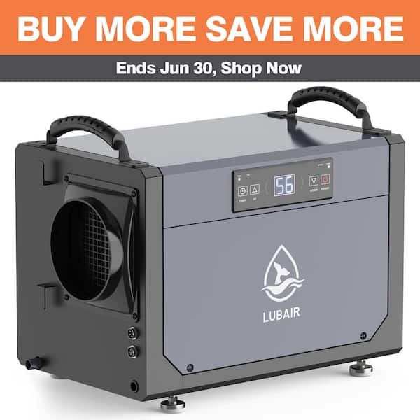 120 pt. 1,700 sq. ft. Quiet Bucketless Dehumidifier in Gray, with Drain Hose for Crawlspace, with Auto Defrost, No Pump