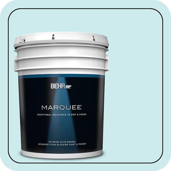BEHR MARQUEE 5 gal. #520C-2 Fountain Spout Satin Enamel Exterior Paint & Primer