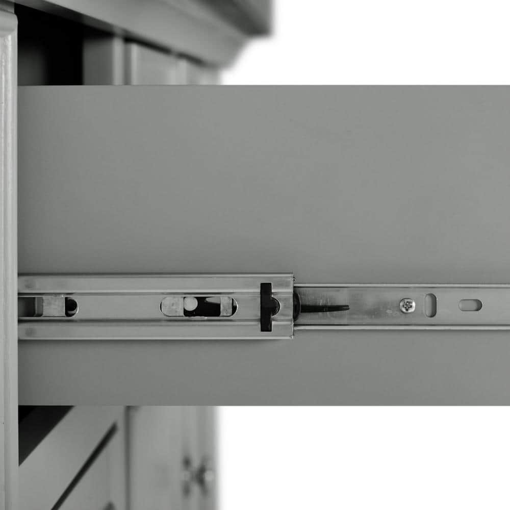 Julia Gray Stainless Steel Top Kitchen Island with Storage